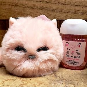 B&BW 💗 🐈 Pink Kitty Pom Pocketbac Holder & Refill